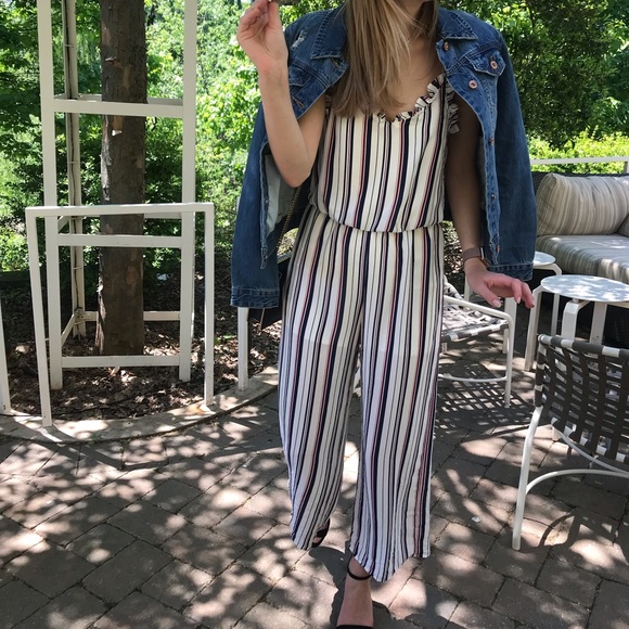 Red/Blue/White stripped jumpsuit - Picture 3 of 3